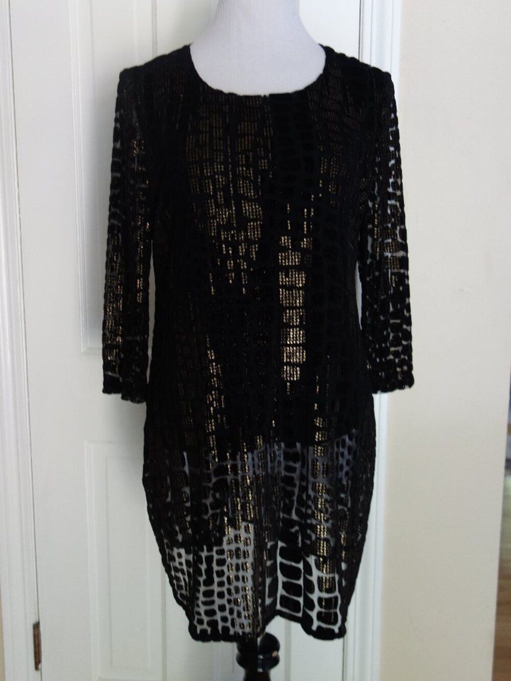 NWT ALFANI Modern Animal Black Stone Blouse Tunic – Petite Large